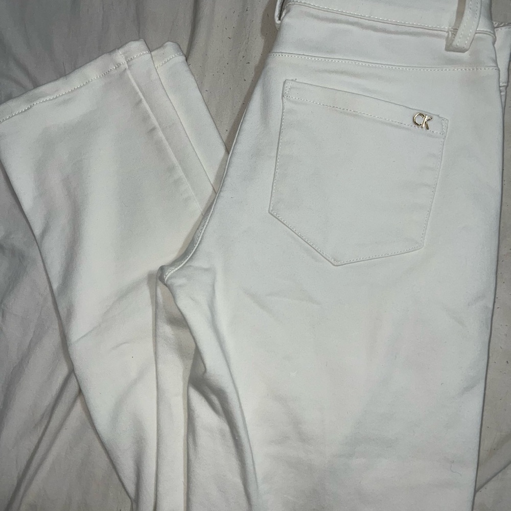 Calvin Klein Women's Straight Leg Cream Jeans